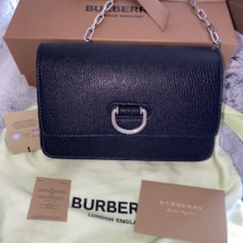 NEW BURBERRY D Ring Black Mini Crossbody Bag - Picture 2 of 6